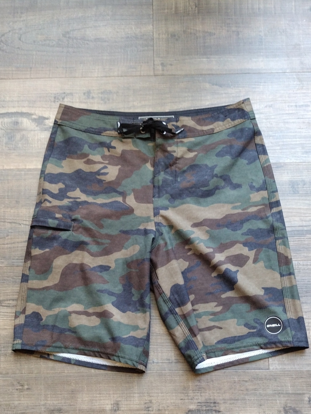 O'Neill HyperFreak Kids Camo Swim Trunks - Green Brown Black